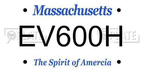 EV600H Massachusetts License Plate