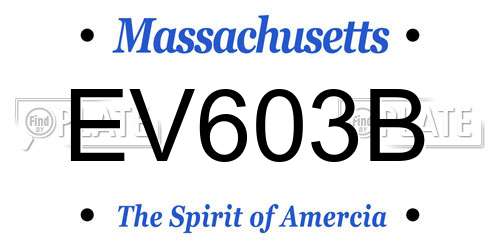 EV603B Massachusetts License Plate
