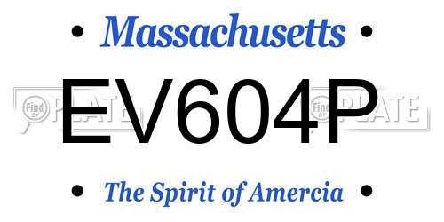EV604P Massachusetts License Plate