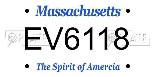 EV6118 Massachusetts License Plate