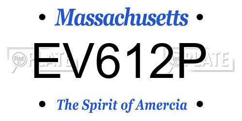 EV612P Massachusetts License Plate