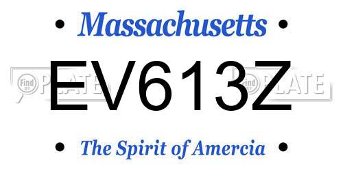 EV613Z Massachusetts License Plate