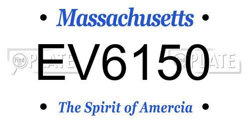 EV6150 Massachusetts License Plate