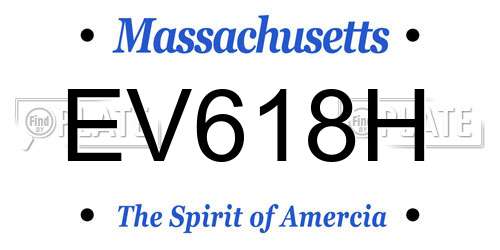EV618H Massachusetts License Plate