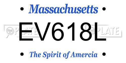 EV618L Massachusetts License Plate