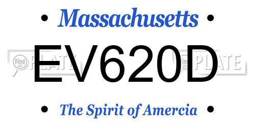 EV620D Massachusetts License Plate