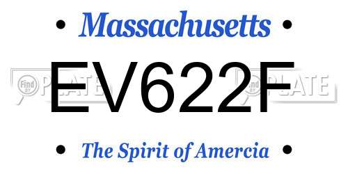 EV622F Massachusetts License Plate