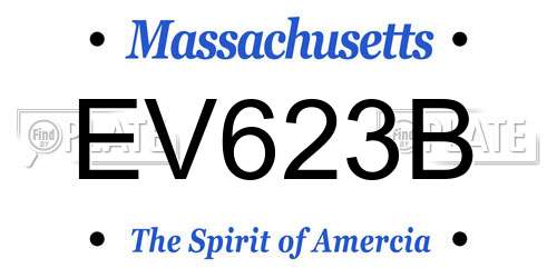 EV623B Massachusetts License Plate
