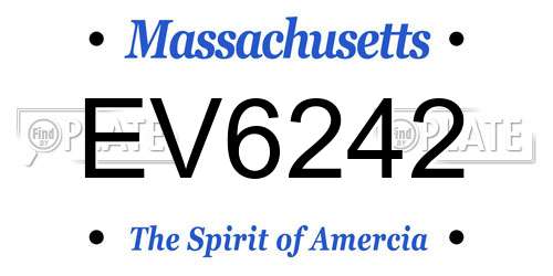 EV6242 Massachusetts License Plate