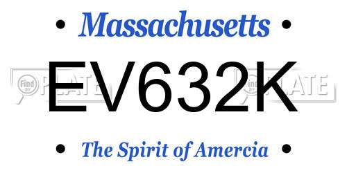 EV632K Massachusetts License Plate