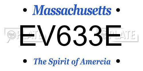 EV633E Massachusetts License Plate