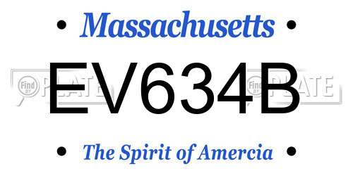 EV634B Massachusetts License Plate