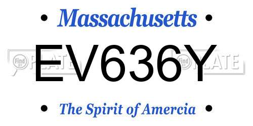 EV636Y Massachusetts License Plate