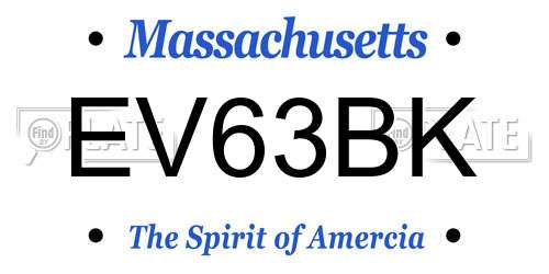 EV63BK Massachusetts License Plate