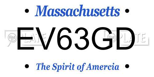 EV63GD Massachusetts License Plate