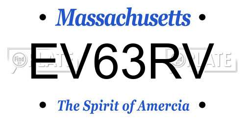EV63RV Massachusetts License Plate