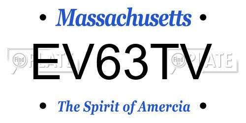 EV63TV Massachusetts License Plate