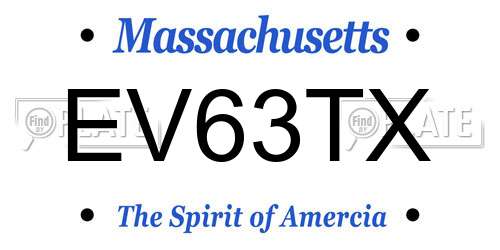 EV63TX Massachusetts License Plate