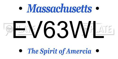EV63WL Massachusetts License Plate