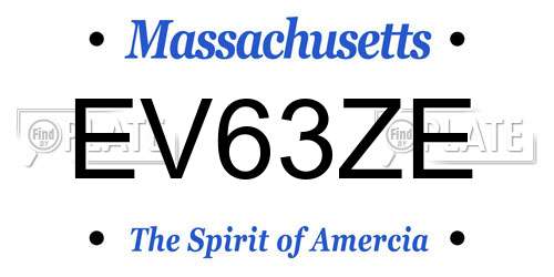 EV63ZE Massachusetts License Plate
