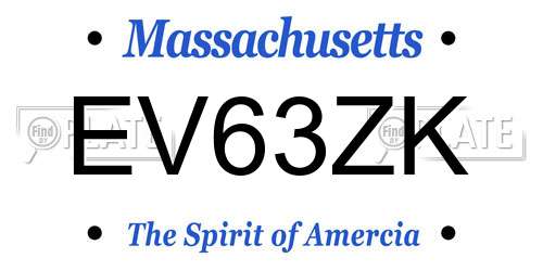 EV63ZK Massachusetts License Plate