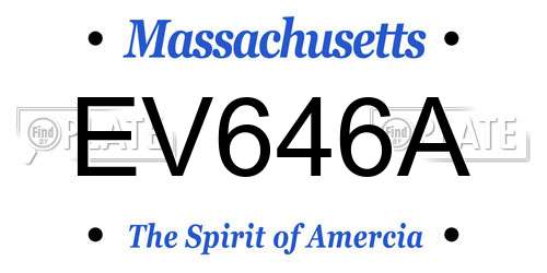 EV646A Massachusetts License Plate