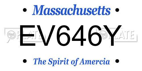 EV646Y Massachusetts License Plate