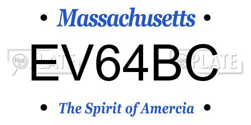 EV64BC Massachusetts License Plate