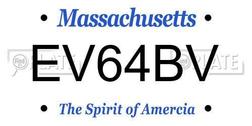 EV64BV Massachusetts License Plate