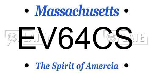 EV64CS Massachusetts License Plate