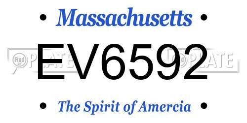 EV6592 Massachusetts License Plate