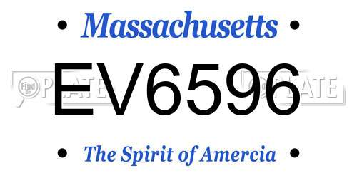 EV6596 Massachusetts License Plate