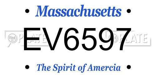 EV6597 Massachusetts License Plate