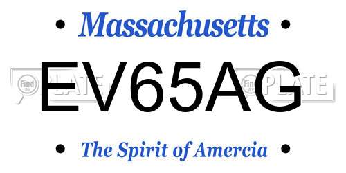 EV65AG Massachusetts License Plate