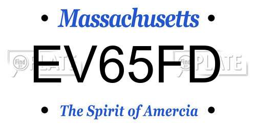 EV65FD Massachusetts License Plate