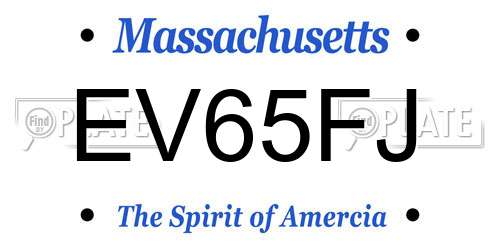 EV65FJ Massachusetts License Plate