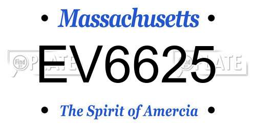 EV6625 Massachusetts License Plate