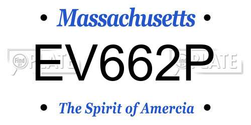 EV662P Massachusetts License Plate