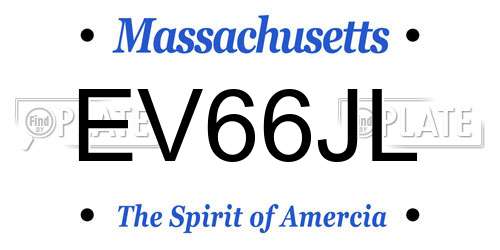 EV66JL Massachusetts License Plate