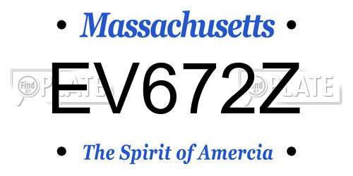 EV672Z Massachusetts License Plate