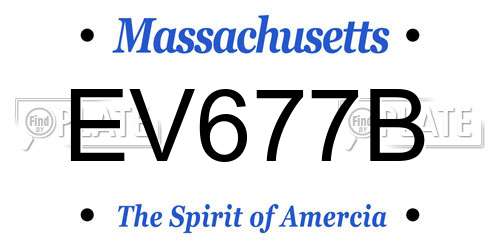 EV677B Massachusetts License Plate