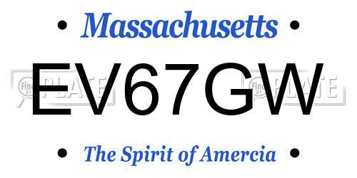 EV67GW Massachusetts License Plate