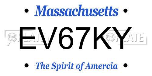 EV67KY Massachusetts License Plate