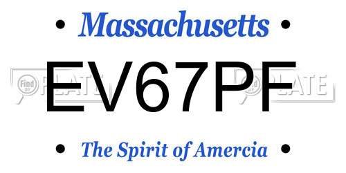 EV67PF Massachusetts License Plate