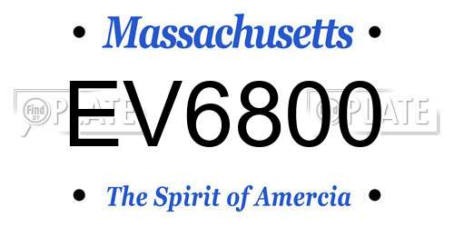 EV6800 Massachusetts License Plate