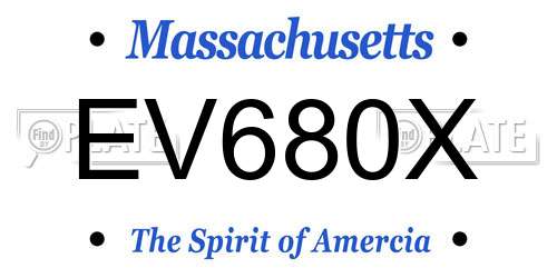 EV680X Massachusetts License Plate