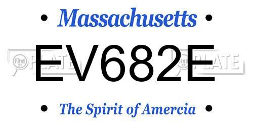 EV682E Massachusetts License Plate