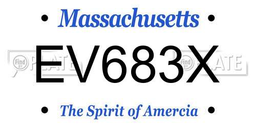 EV683X Massachusetts License Plate