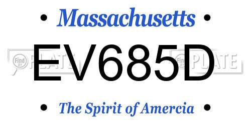 EV685D Massachusetts License Plate