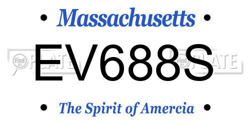 EV688S Massachusetts License Plate
